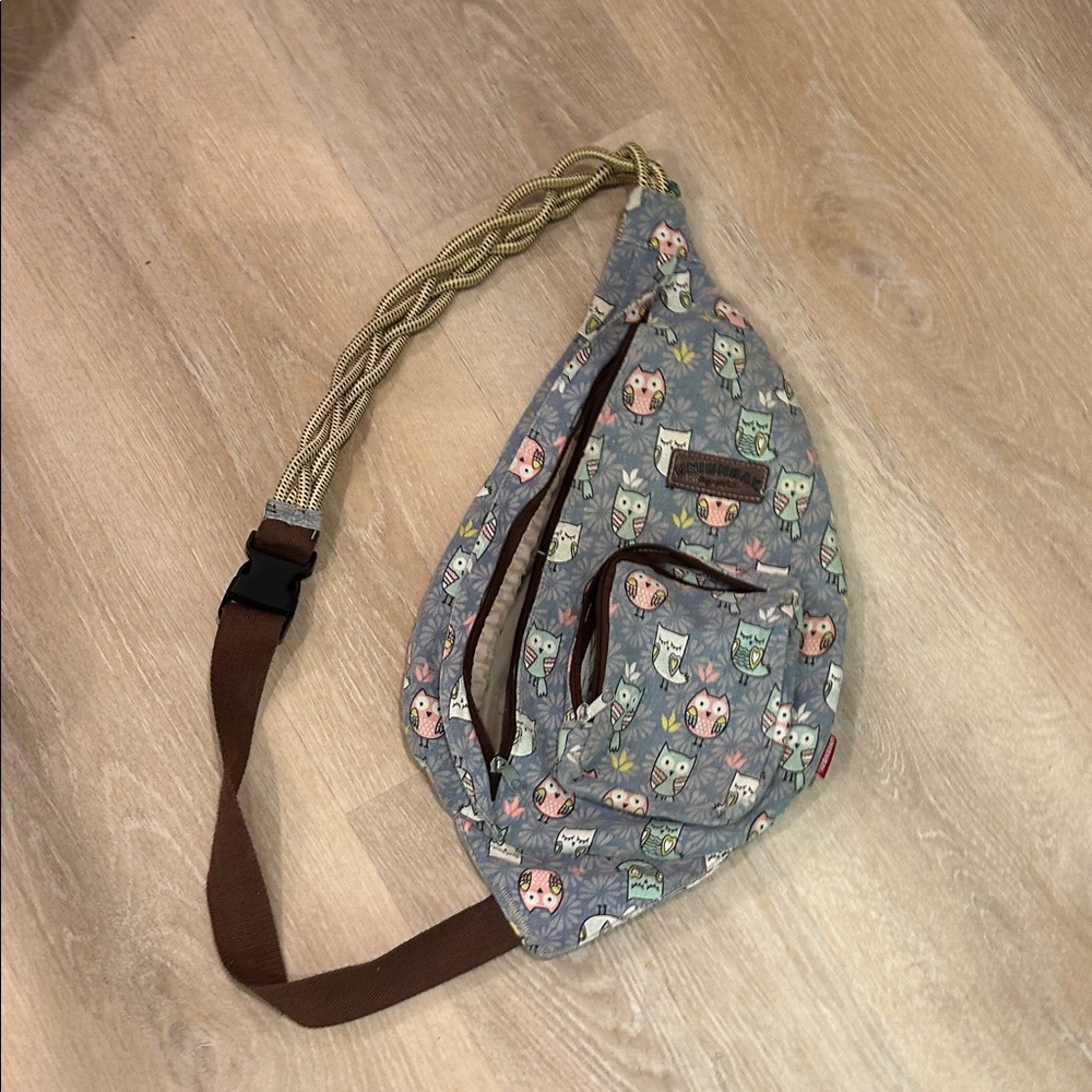 UNIONBAY Owl Pattern Sling Backpack - Gray and Brown